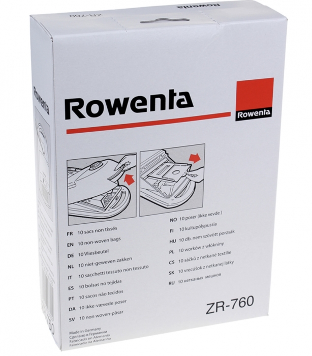 lot de 10 sacs aspirateur rowenta ZR760