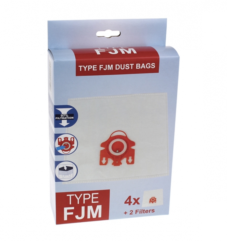 5 x FJM Type Microfibre Sacs Et 2 Filtres pour Aspirateur Miele C2 C1 Compact complet vide