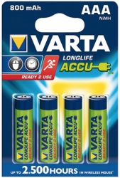 4 piles HR3 AAA 800 mAh rechargeable VARTA