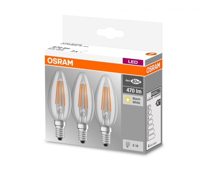 3 ampoules LED RETROFIT E14 OSRAM - 4W - 2700K