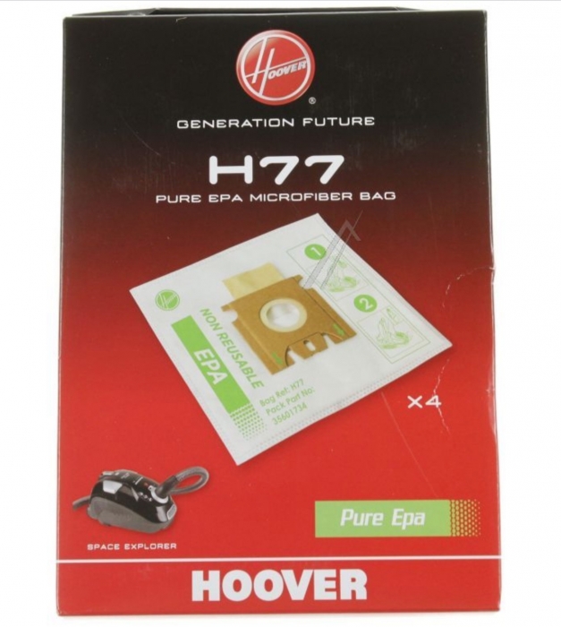 4 sacs H77 aspirateurs HOOVER SL71 SL10011 - SPACE EXPLORER