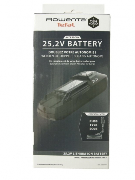 Batterie 25,9V 2000mAh Pour Aspirateur Rowenta – Compatible RH98/TY9879W0/ZR0097U1, Remplacement Facile