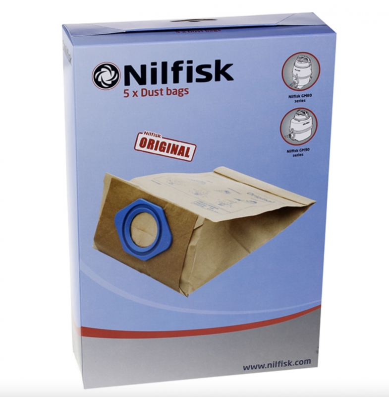 PakTrade 5 Sacchetti In Microfibra Per Aspirapolvere Nilfisk | Compatibili Con GS80, GS84, GS90, GSC, GST, GX80, GX90 | Sostituiscono 816200