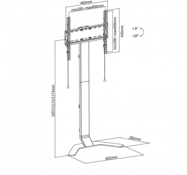 Support TV orientable sur pied pour &eacute;crans 32 &agrave; 70 pouces