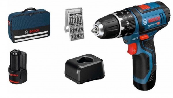Perceuse-visseuse sans fil Bosch GSR 12V-15 Professional avec batteries et accessoires