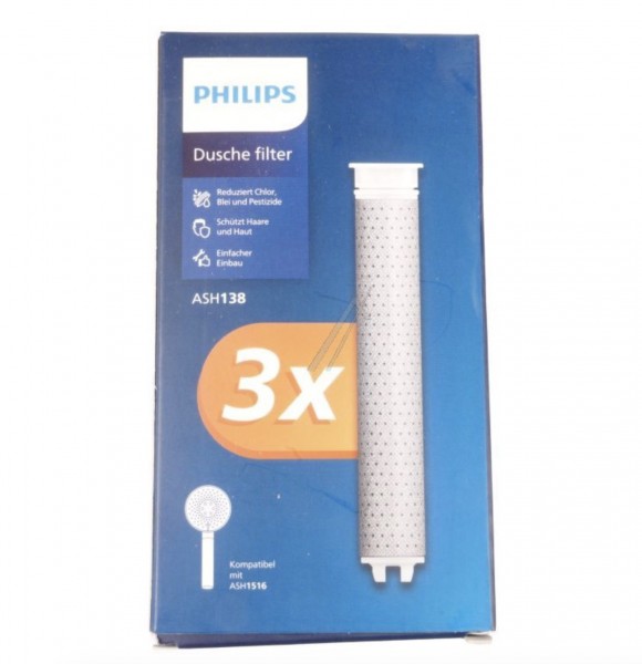 Lot de 3 filtres pour pommeau de douche Philips ASH138