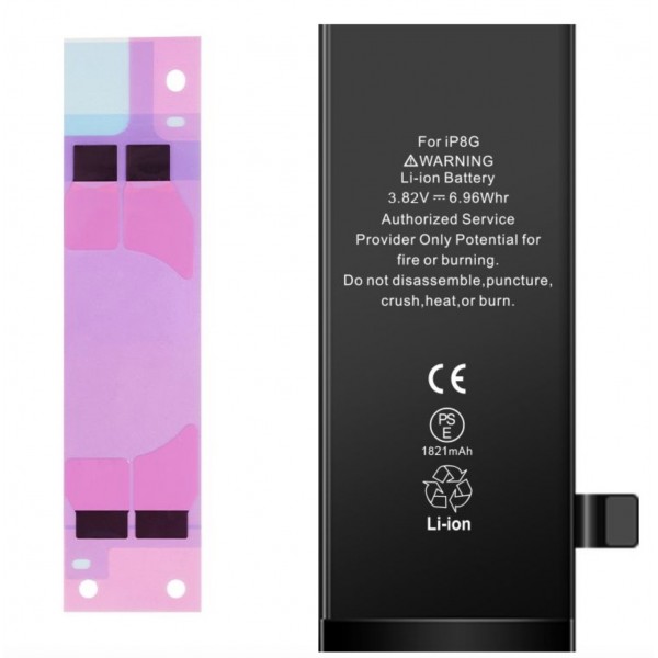 Batterie compatible iPhone 8 1821 mAh avec bande adhesive