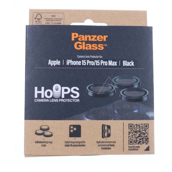 Protection caméra PanzerGlass Hoops pour iPhone 15 Pro / 15 Pro Max