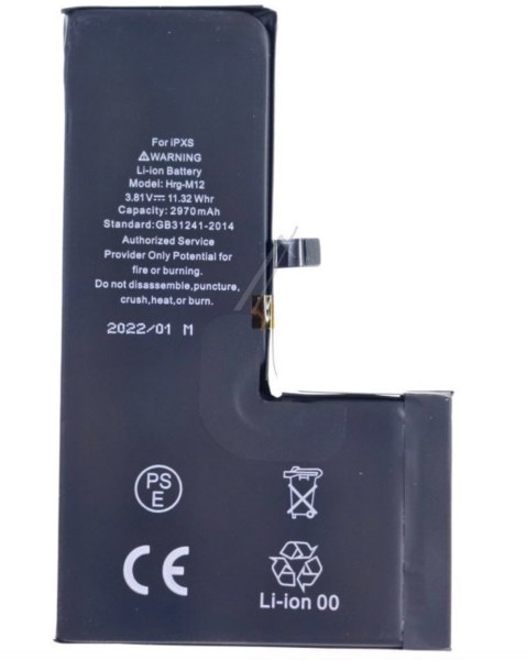3,8V-2970MAH ACCU HAUTE CAPACITÉ LI-POLYMER COMPATIBLE POUR SMARTPHONE Apple iPhone XS