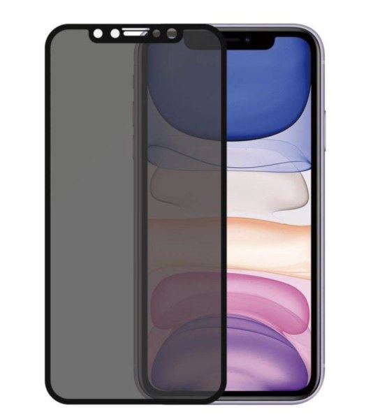 VERRE PROTECTEUR D'ECRAN POUR iPhone XR CF PRIVACY, BORD NOIR