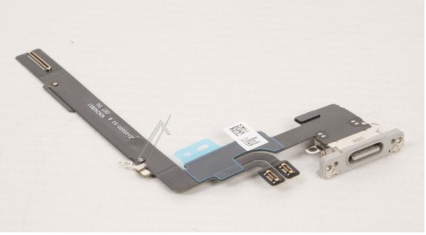 Nappe de charge et port titane blanc pour iPhone 16 Pro Max