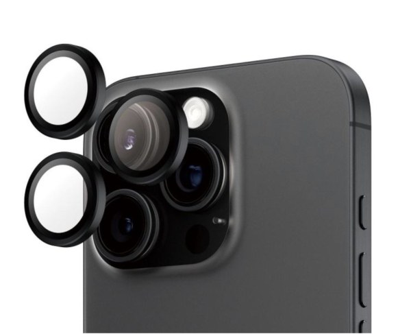 Protection caméra PanzerGlass Hoops noir pour iPhone 16 Pro