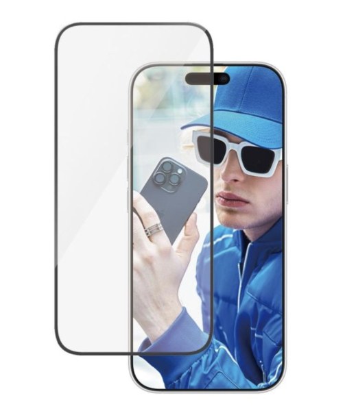 Protection écran PanzerGlass bord noir coupe large pour iPhone 16 Pro