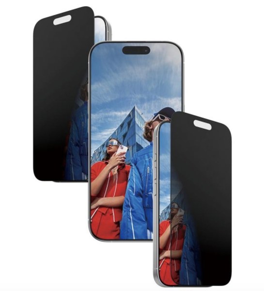 Protection écran confidentialité PanzerGlass coupe large avec aligneur pour iPhone 16 Pro