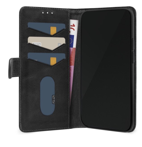 Étui portefeuille Mobilize Premium noir pour iPhone 16