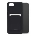 Coque caoutchouc Mobilize avec emplacement carte noir mat pour iPhone 16e