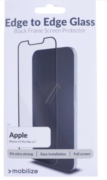 Protection écran Mobilize bord noir pour iPhone 15 Pro Max