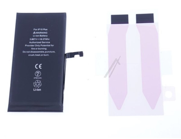 Batterie compatible 4750 mAh avec adhésifs pour iPhone 15 Plus