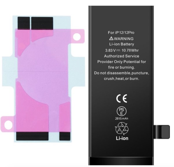 Batterie compatible 2800 mAh avec adhésif pour iPhone 12 Pro