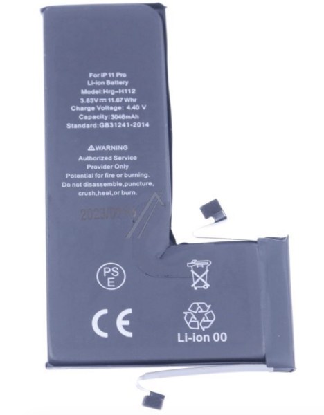 Batterie compatible 3046 mAh avec adh&eacute;sif pour iPhone 11 Pro