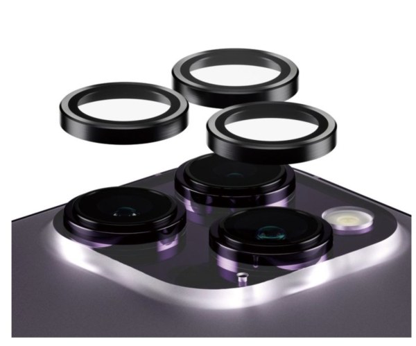Protection cam&eacute;ra Hoops noire pour iPhone 14 Pro Max