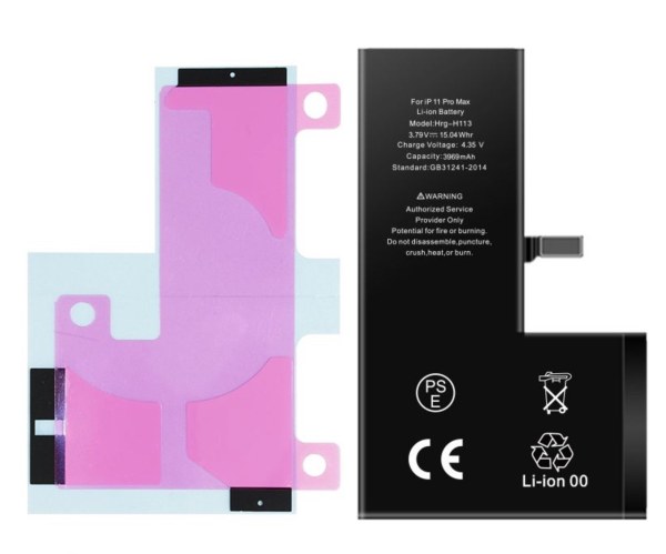 Batterie compatible 3969 mAh avec adh&eacute;sif pour iPhone 11 Pro Max