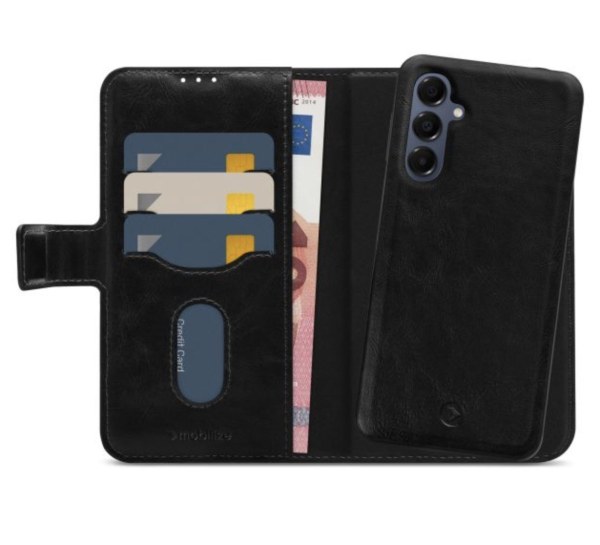 &Eacute;tui portefeuille magn&eacute;tique 2-en-1 noir Mobilize pour Galaxy A16 5G - SM-A166B