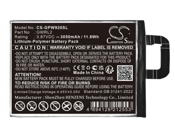 Batterie 3050 mAh pour GOOGLE PIXEL 9 PRO FOLD