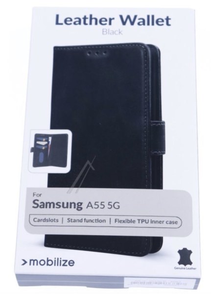 &Eacute;tui portefeuille noir pour Galaxy A55 5G - SM-A556B