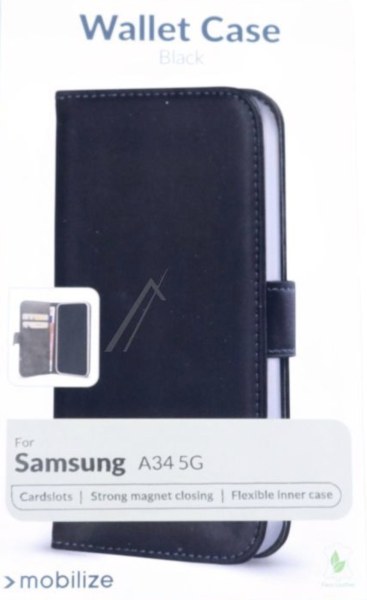 &Eacute;tui portefeuille noir pour Galaxy A34 5G - SM-A346B