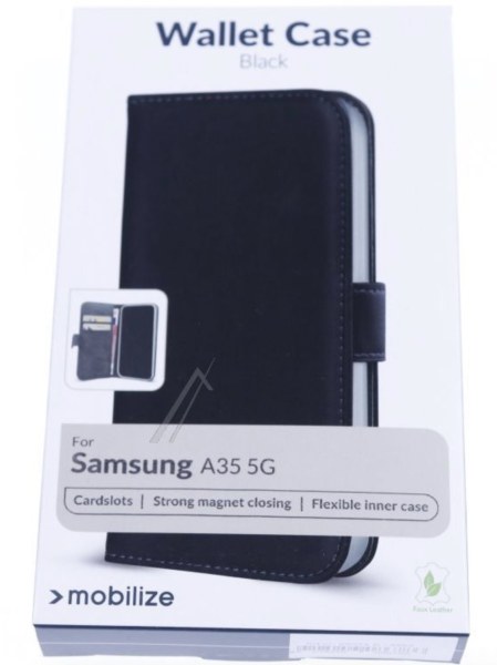&Eacute;tui portefeuille noir pour Galaxy A35 5G - SM-A356B