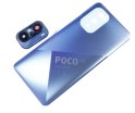 Vitre arri&egrave;re bleue d'origine Xiaomi pour Poco F3