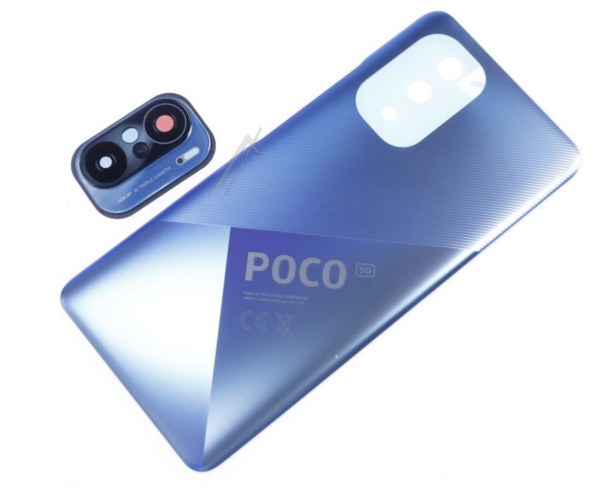 Vitre arri&egrave;re bleue d'origine Xiaomi pour Poco F3