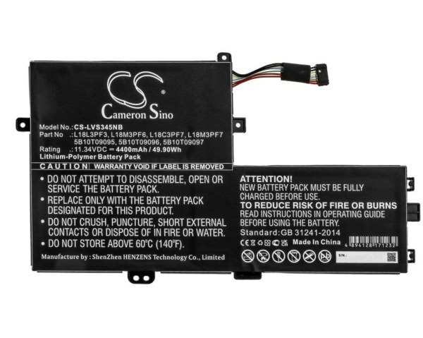 Batterie compatible Lenovo L18C3PF7 / L18L3PF3 - 11,34 V 4400 mAh