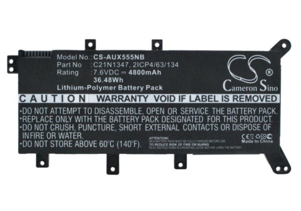 Batterie compatible ASUS C21N1347 - 7,6 V 4800 mAh