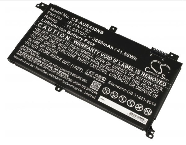 Batterie compatible ASUS B31N1732 - 11,55 V 3600 mAh