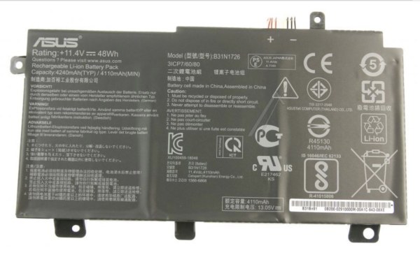 Batterie d'origine ASUS B31N1726 - 11,4 V 4240 mAh