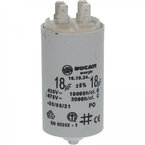 Condensateur ducati energia 18&micro;f pour lave-linge ZEROWATT